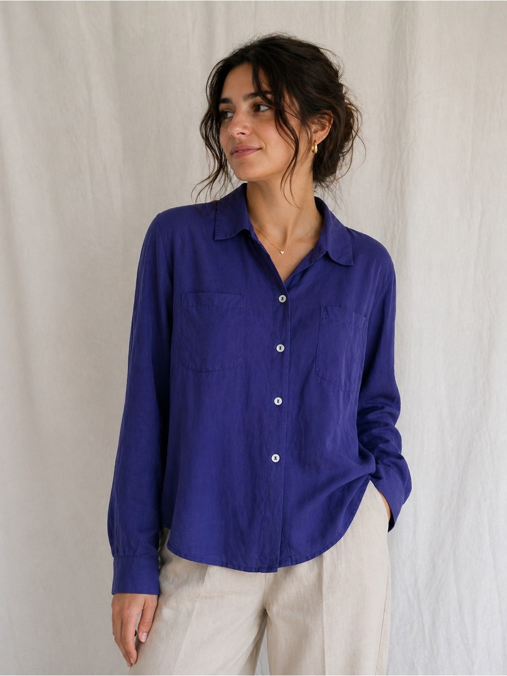 Vintage Cobalt Purple blouse